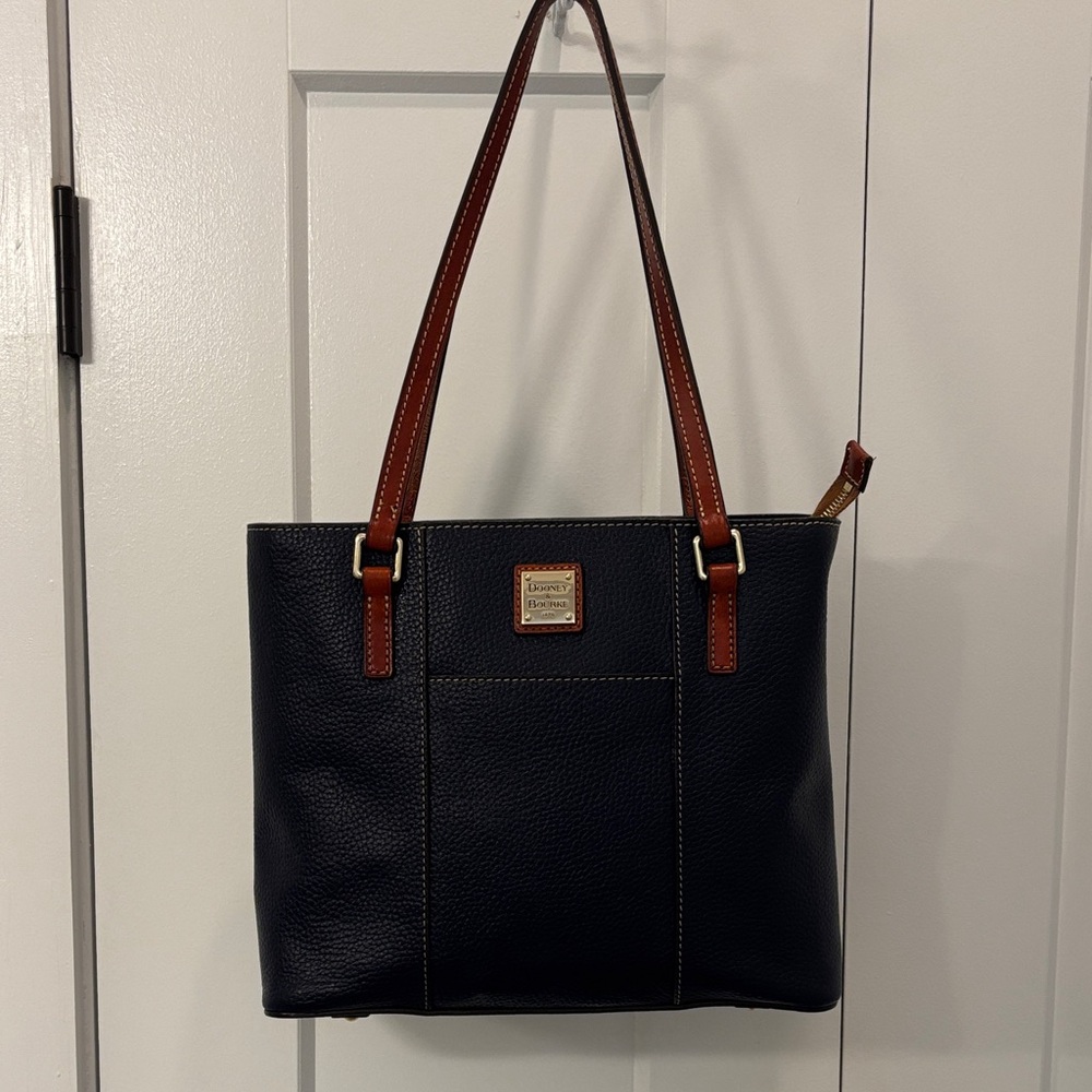 Dooney & Bourke Navy and Tan Tote Bag
